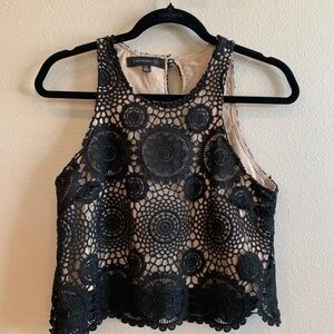 Black lined embroider top